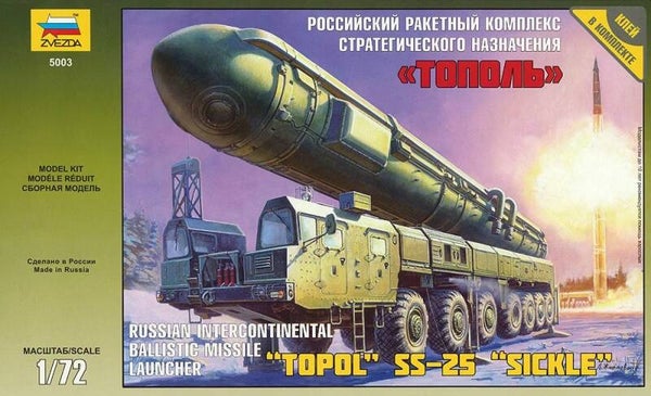 Russian Intercontinental Ballistic Missile Launcher Topol SS-25 Sickle Zvezda Nr. 5003 1:72