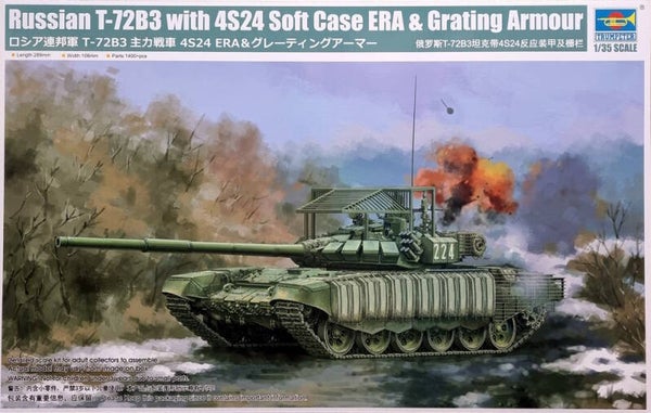 Russian T-72B3 with 4S24 Soft Case ERA & Grating Armour Trumpeter  Nr. 09610  1:35 neu