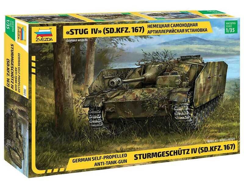 German Self-Propelled Anti-Tank-Gun Sturmgeschütz IV (Sd.Kfz.167) Zvezda  Nr. 3661  1:35 Boxart Sturmgeschütz IV (Sd.Kfz.167) 3661 Zvezda neu