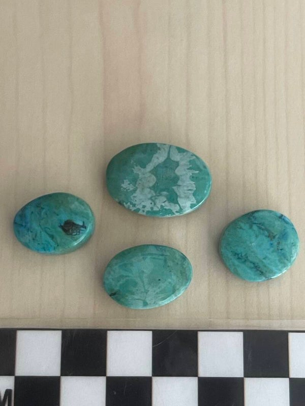 Turkoois uit Hubei (China) cabochon Handgeslepen