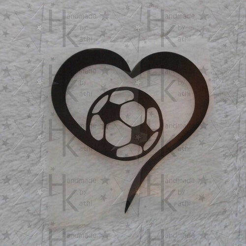 Bügelbild - Herz & Fussball