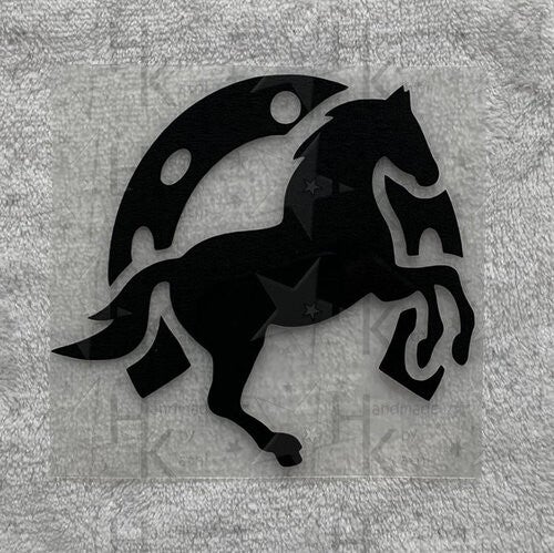 Bügelbild - Pferd im Hufeisen (Reiten)