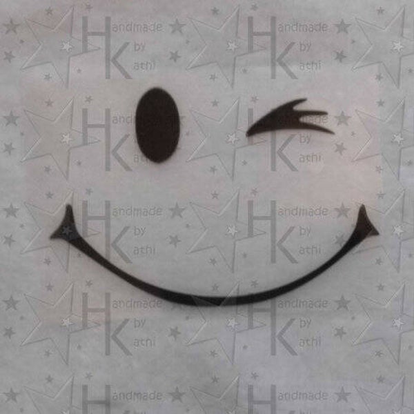 Bügelbild - Gesicht / Smiley mit zwinkerndem Auge