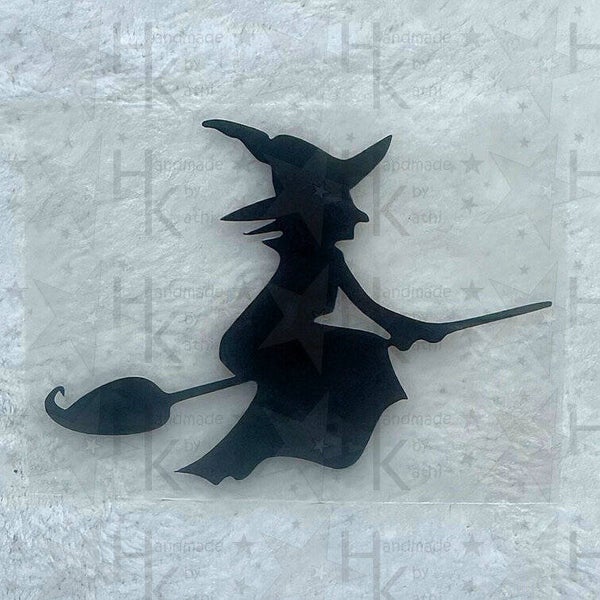 Bügelbild - Hexe fliegt auf Besen