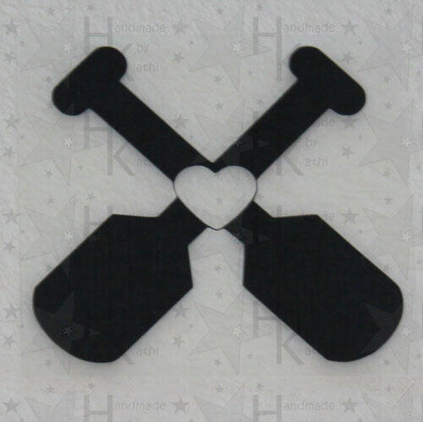 Bügelbild - Paddel / Ruder und Herz (Maritim)