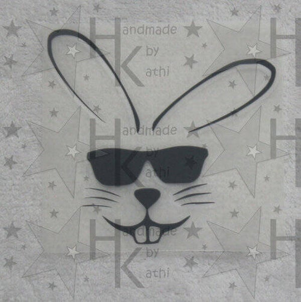 Bügelbild - Cooler Hase