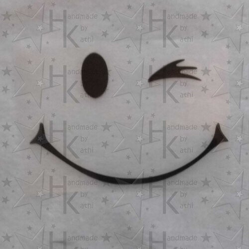 Bügelbild - Gesicht / Smiley mit zwinkerndem Auge