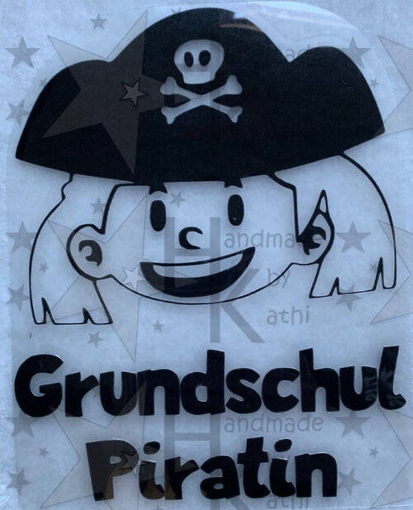 Bügelbild - Grundschul-Piratin / Piratin