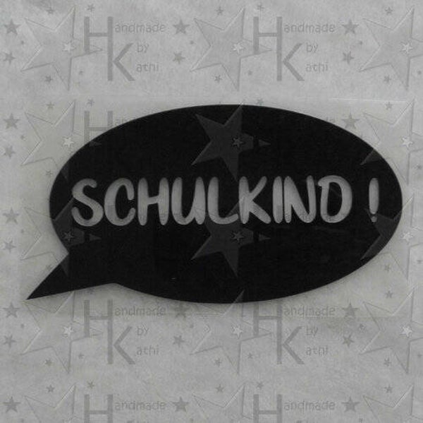 Bügelbild - Schulkind / Sprechblase (Einschulung, Schulstart)