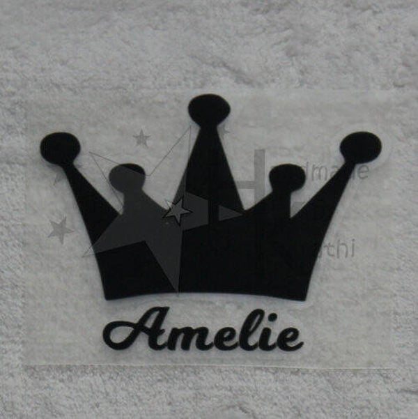 Bügelbild - Krone & individueller Name