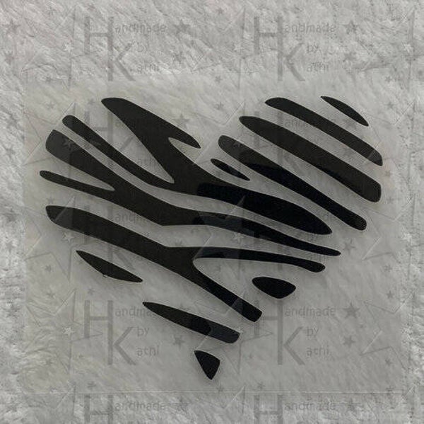 Bügelbild - Herz im Zebramuster