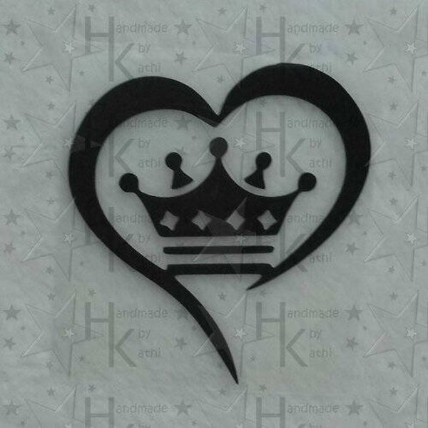 Bügelbild - Herz & Krone