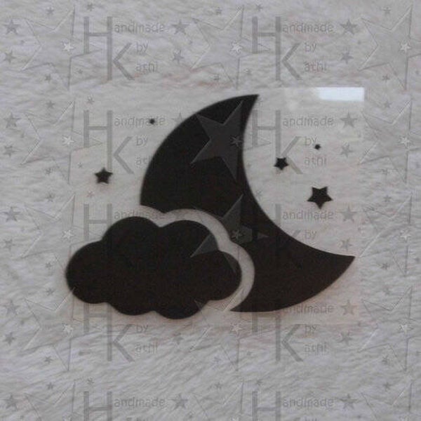 Bügelbild - Mond, Sterne und Wolken