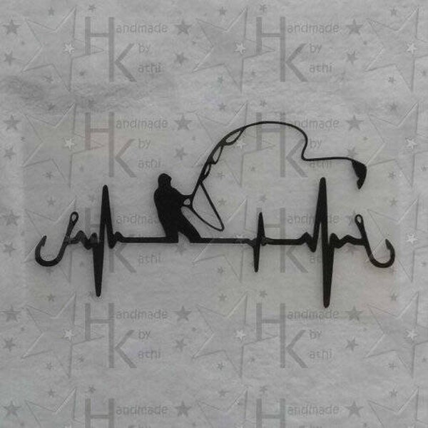 Bügelbild - Angeln & Herzlinie