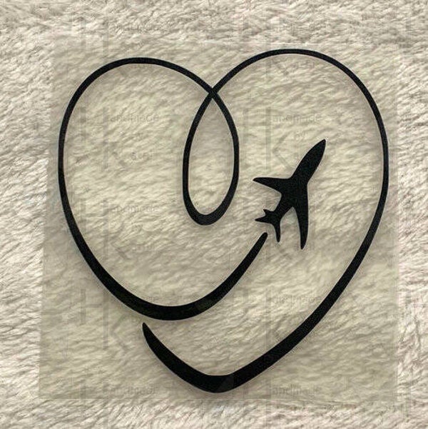 Bügelbild - Herz & Flugzeug