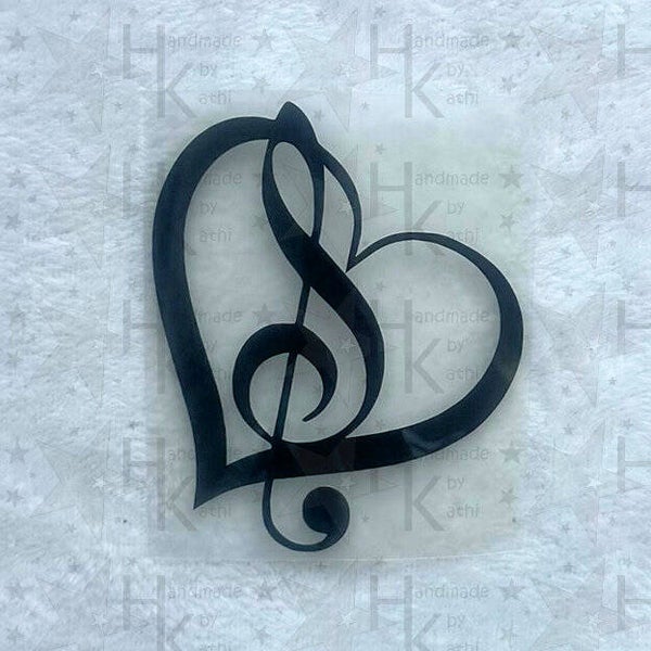 Bügelbild - Herz & Musiknote