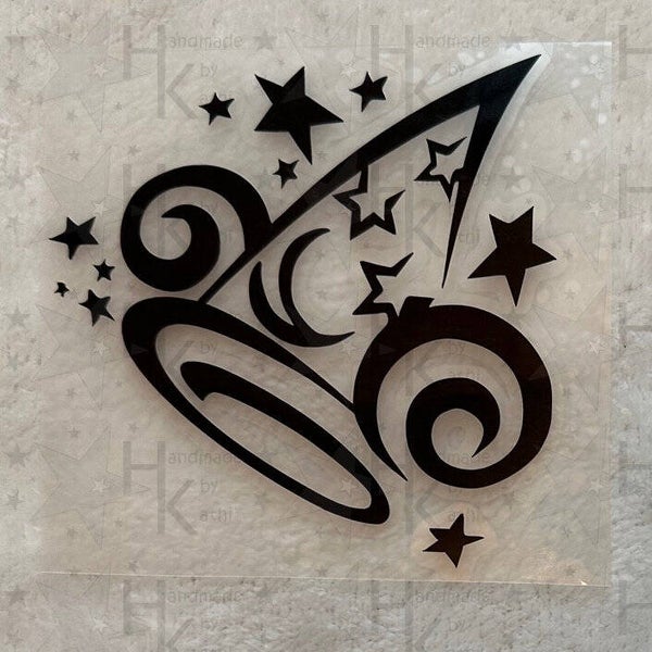 Bügelbild - Zauberhut | Sterne | Magie