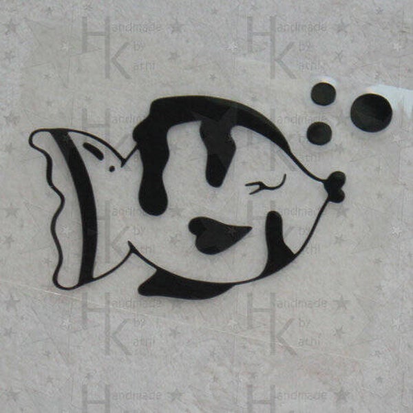 Bügelbild - süßer Fisch mit Luftblasen