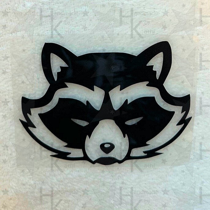 Bügelbild - Waschbär | Kopf | Böse