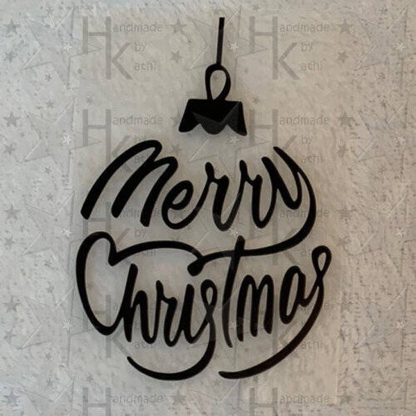 Bügelbild - Weihnachtskugel / Kugel mit "Merry Christmas"
