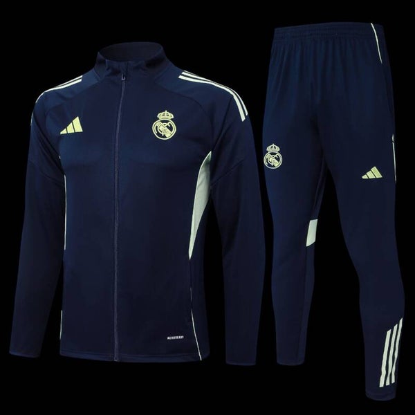 🔵💛 Survêtement Enfant Real Madrid 2025/2026 (Marine & Jaune clair)