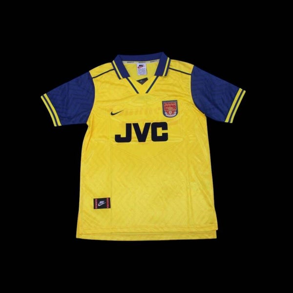 🟡🔵 Maillot rétro Arsenal 1996/1997 – Extérieur JVC