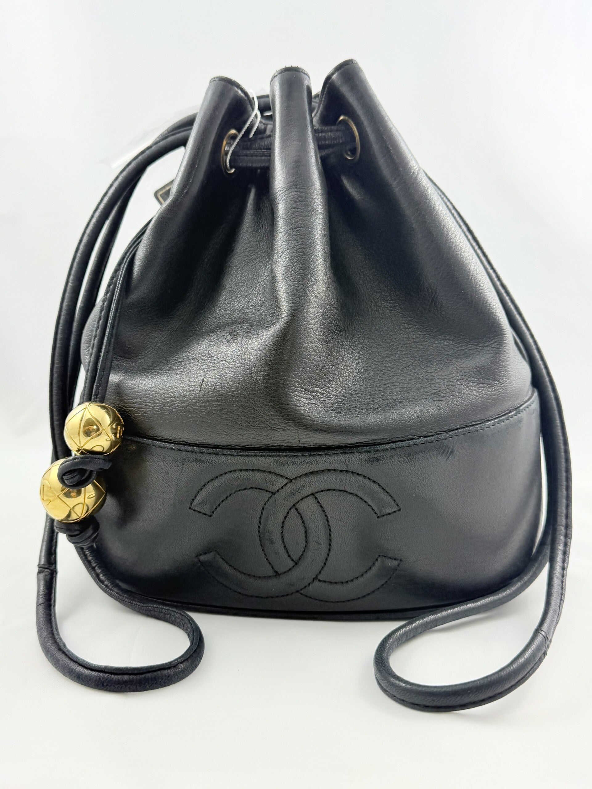 Chanel Lambskin Drawstring Bucket Bag