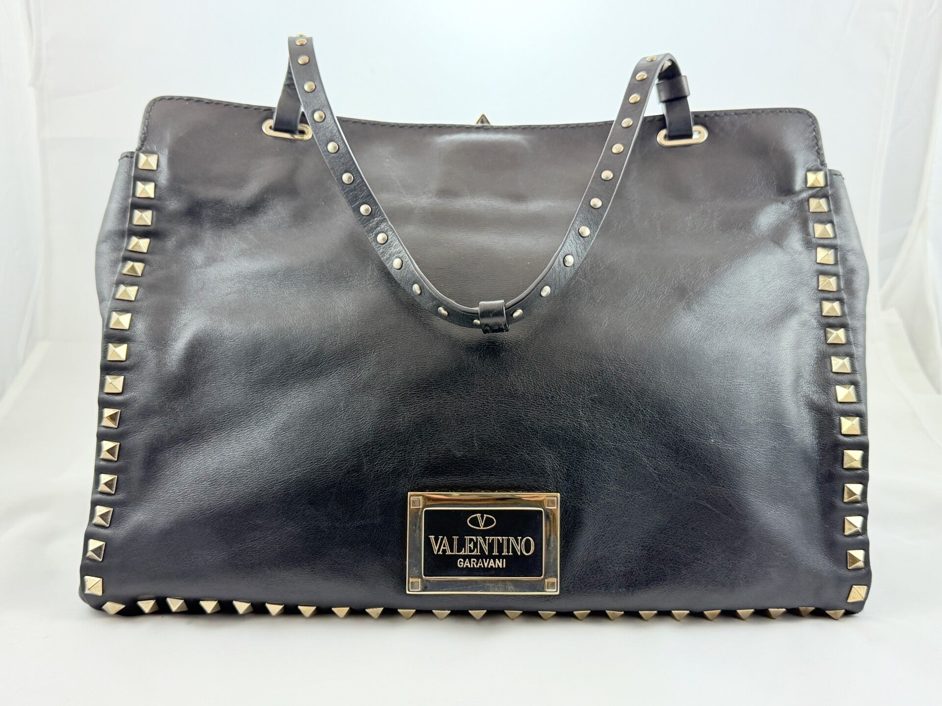 Valentino Leather Rockstud Trapeze