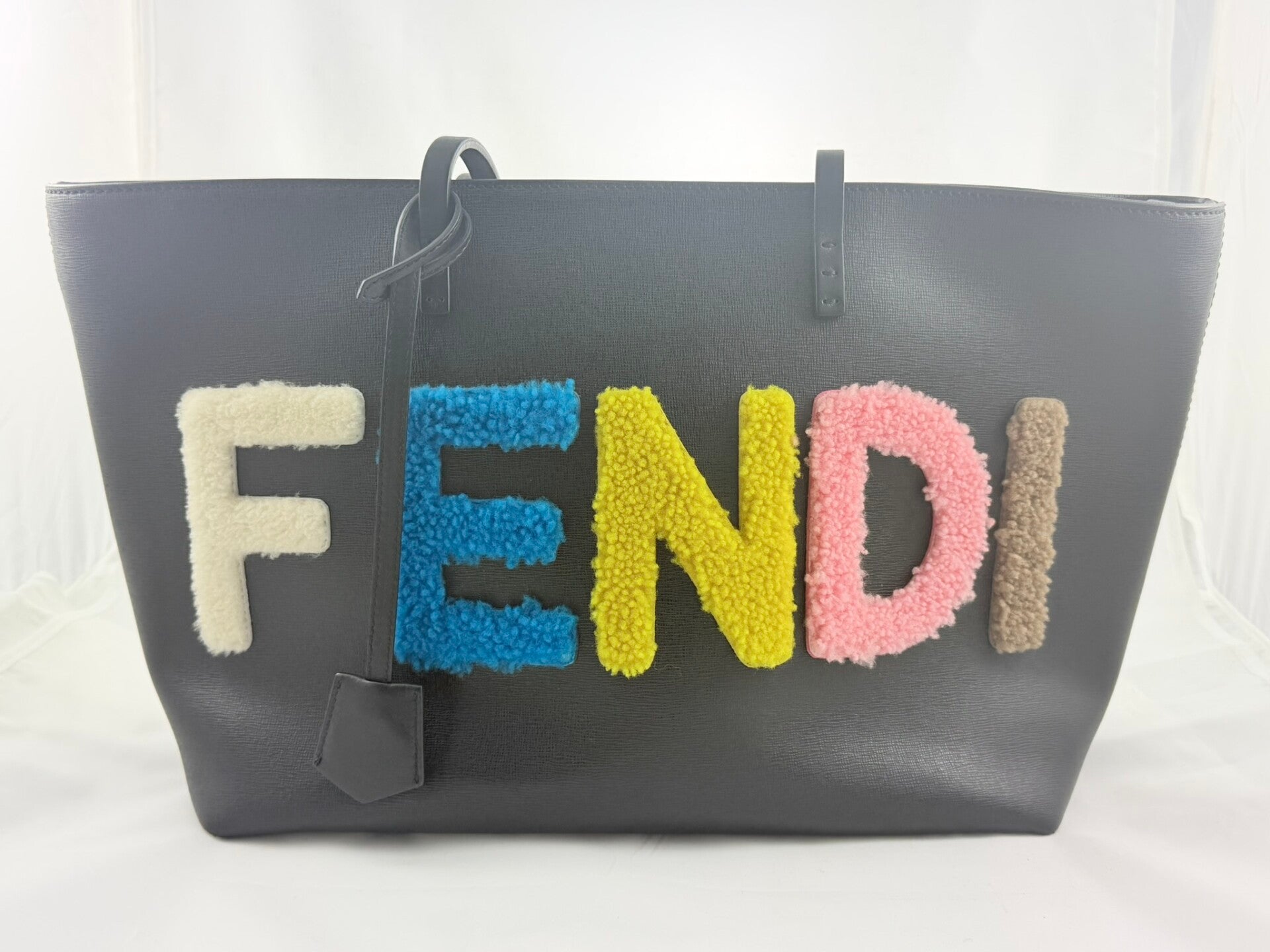 Fendi Shearling Logo Fur Tote