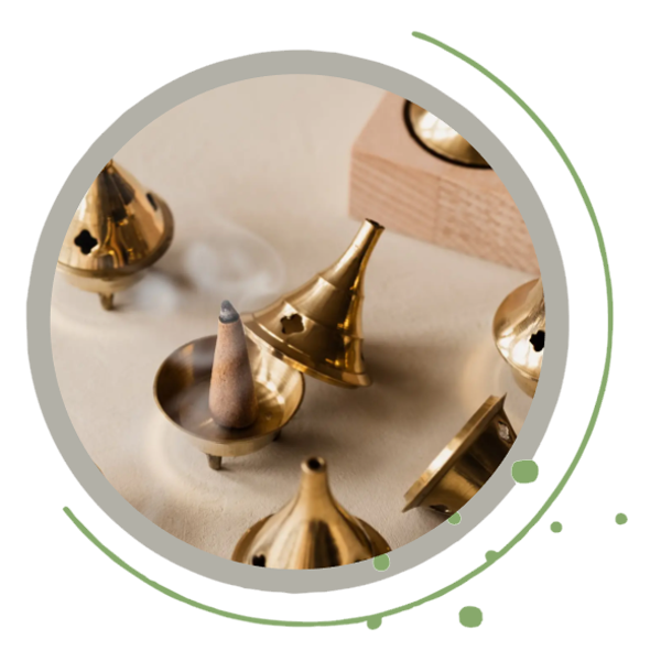 Wierookhoudertje met kegel in zakje