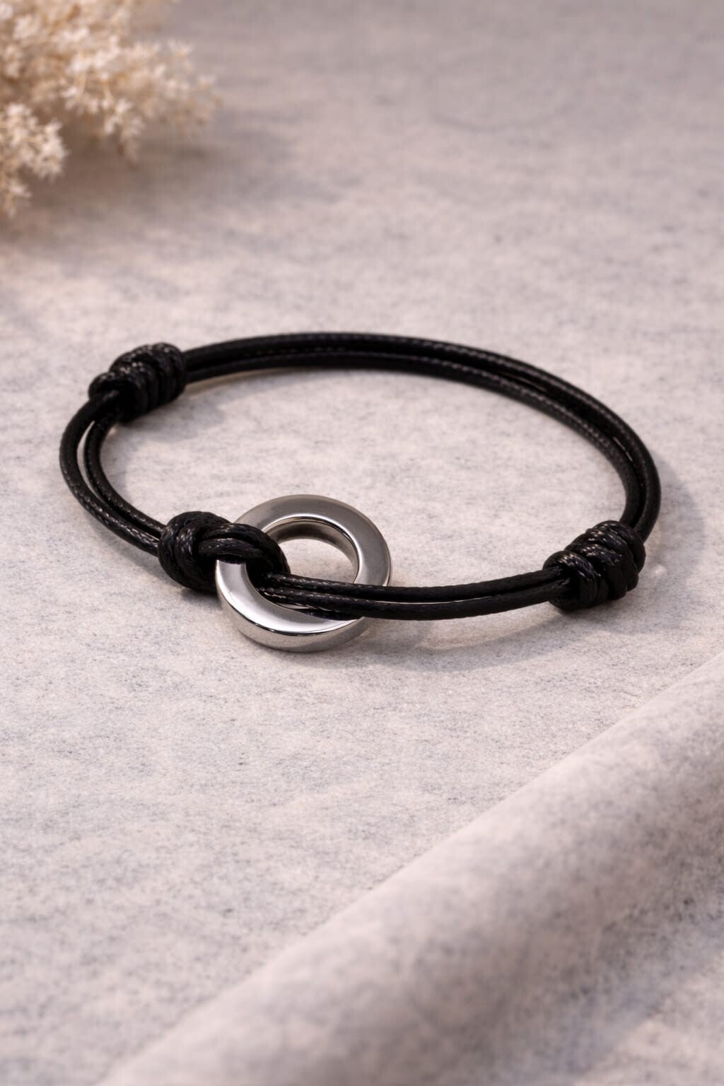As armband zwart met zilver