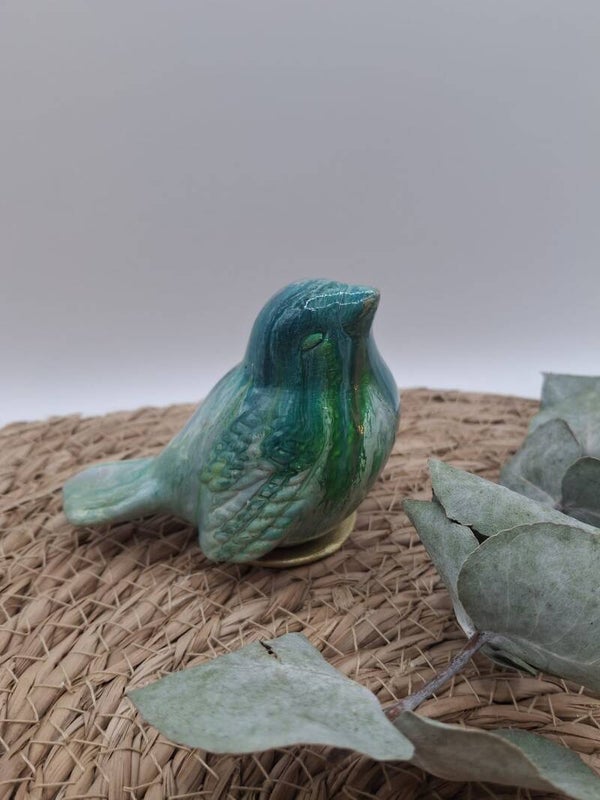 Urn vogel groen blauw