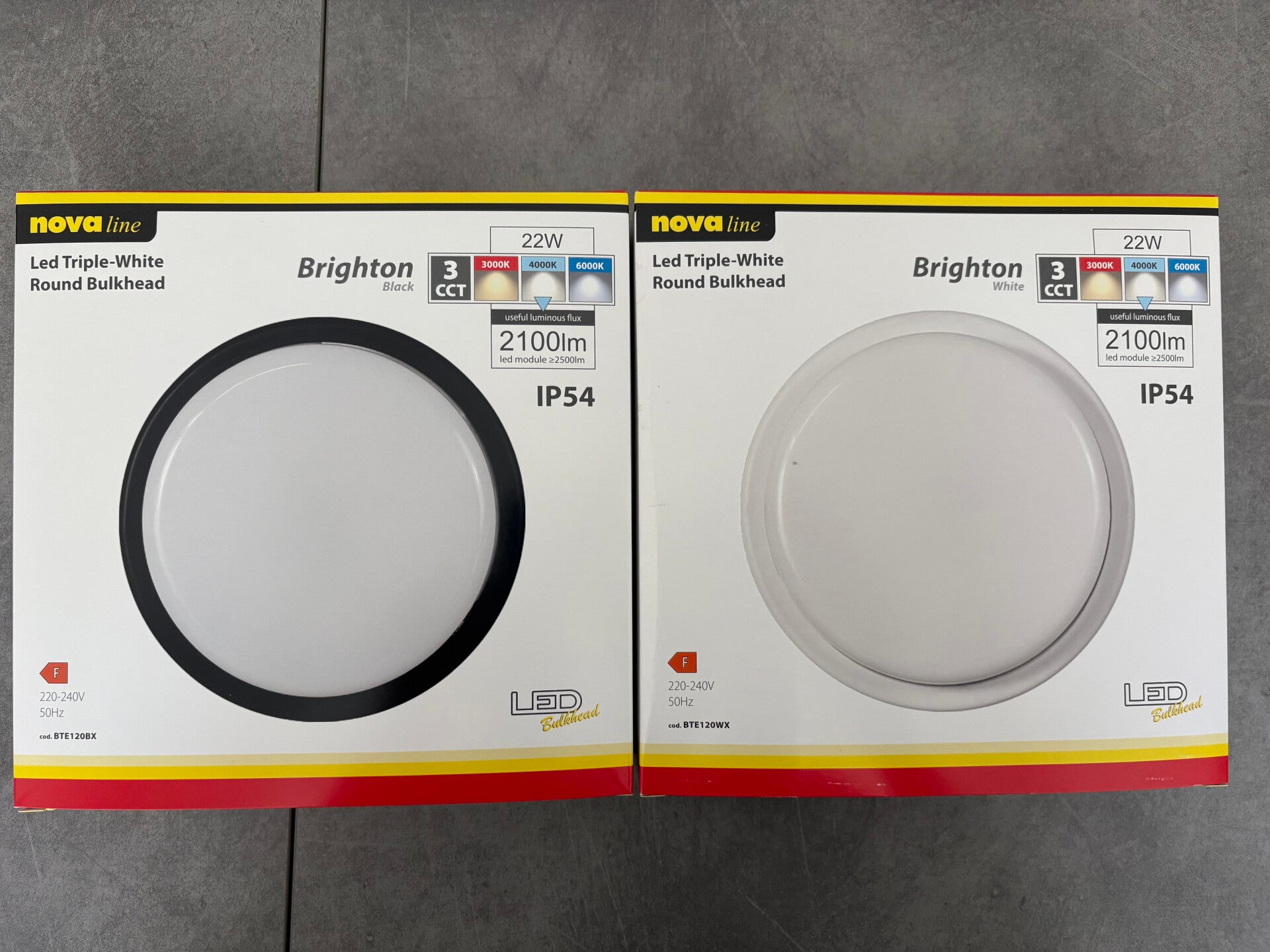 plafoniera led  ip 54 tricolor cct bianca o nera
