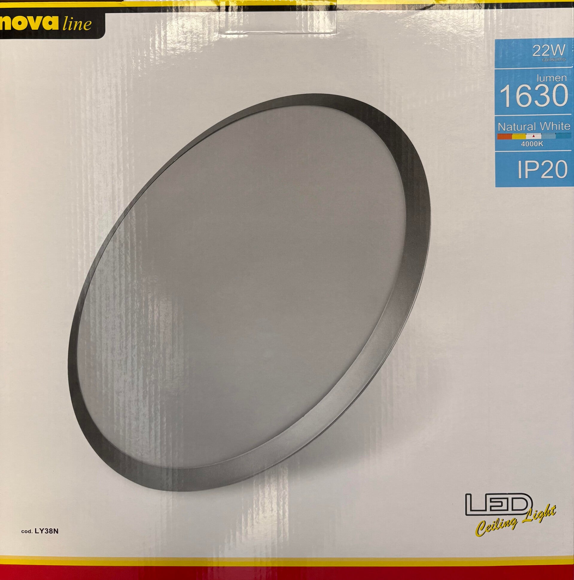 plafoniera led  ip 20 4000K Grigia