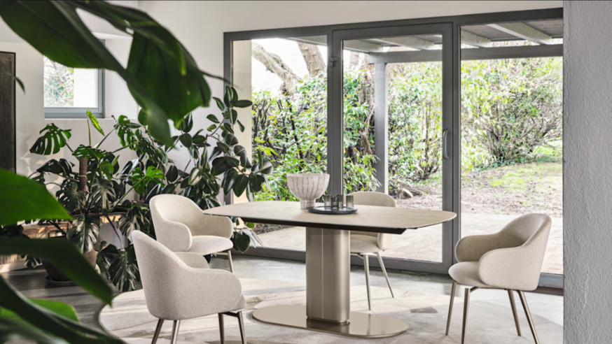 Table Calligaris Cameo sur colonne centrale