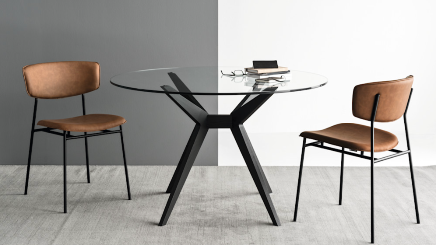 Table Calligaris Kent, plateau en verre