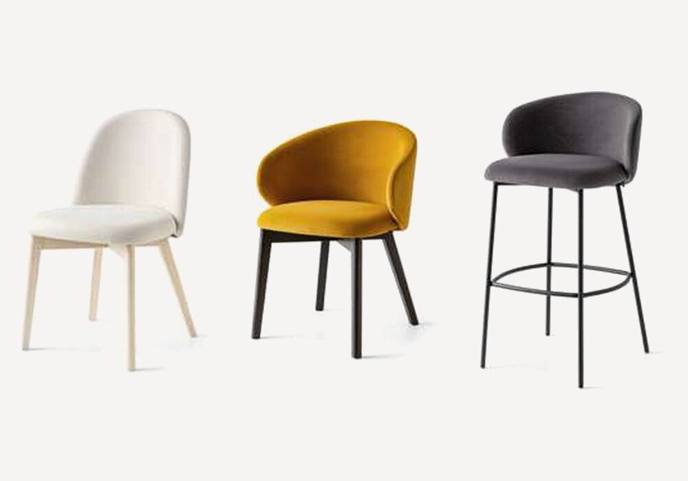 Chaise, fauteuil et tabouret Connubia by Calligaris Tuka