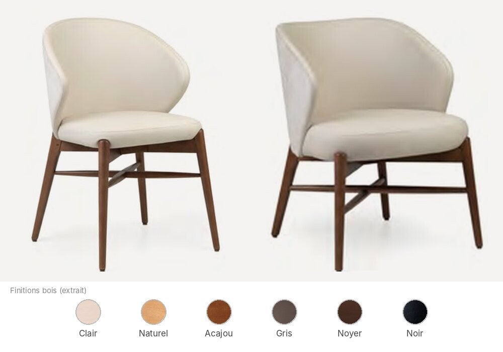 Chaise et fauteuil Fenabel Elicia pour EHPAD, coque enveloppante