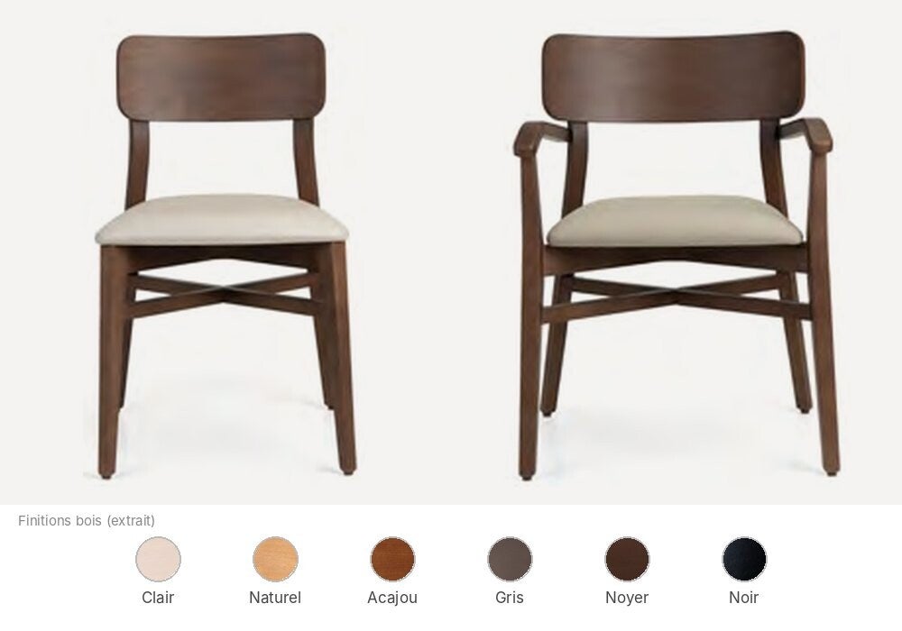 Chaise et fauteuil de restaurant Fenabel Suzanne, style bistrot moderne