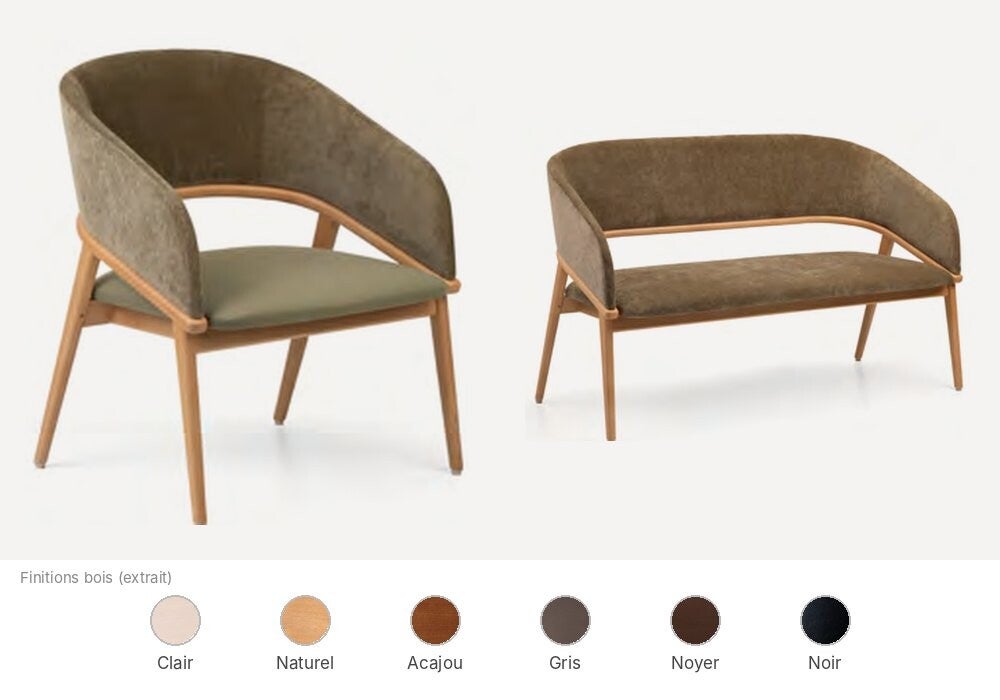 Fauteuil et banquette lounge Fenabel Tágada pour bar et lobby d'hôtel