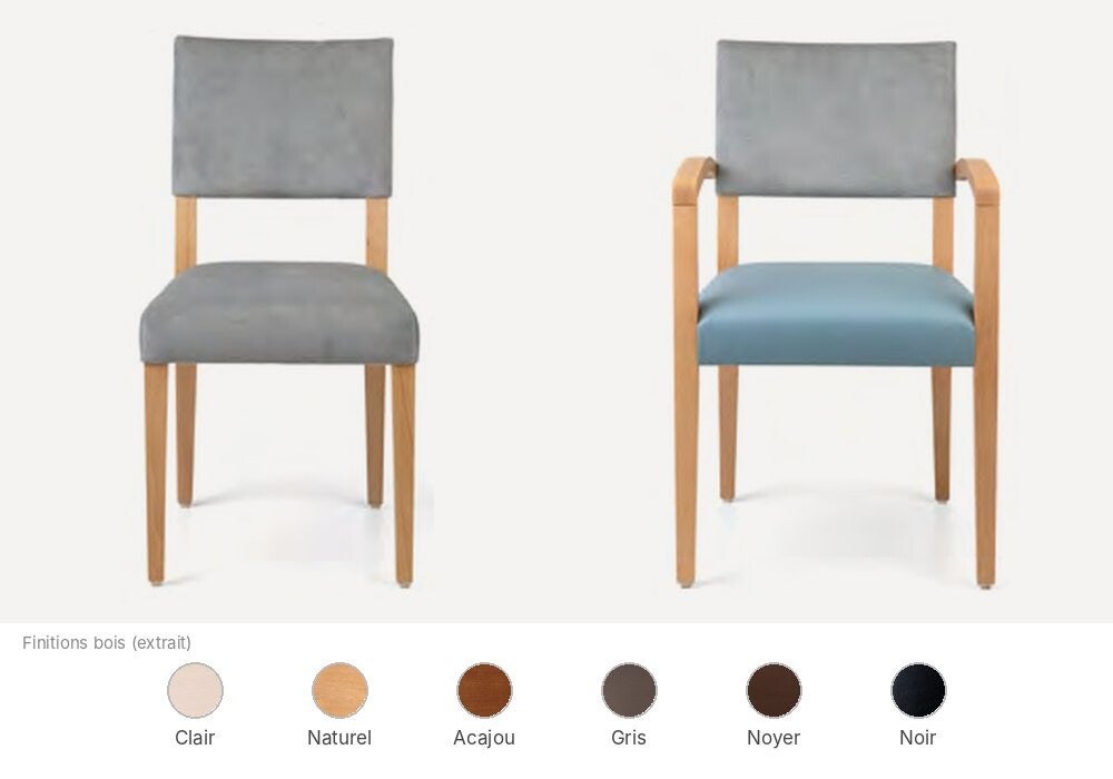 Chaise et fauteuil Fenabel Voip pour EHPAD, version à roulettes