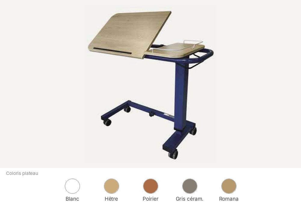 Table de lit double plateau HMS-VILGO AC 805 pour EHPAD