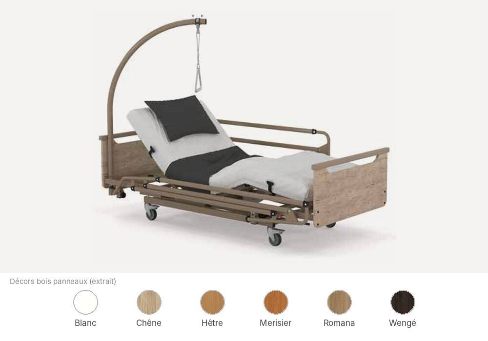 Lit médicalisé HMS-VILGO Euro 1000 à hauteur variable pour EHPAD
