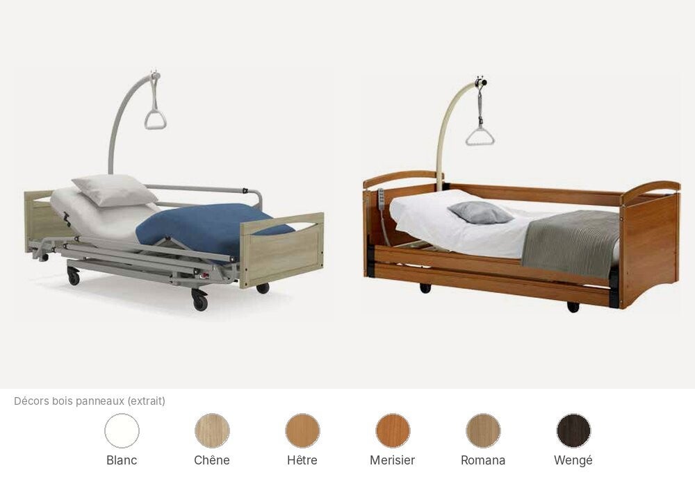 Lit médicalisé HMS-VILGO Euro 3000 robuste, garantie 10 ans, pour EHPAD