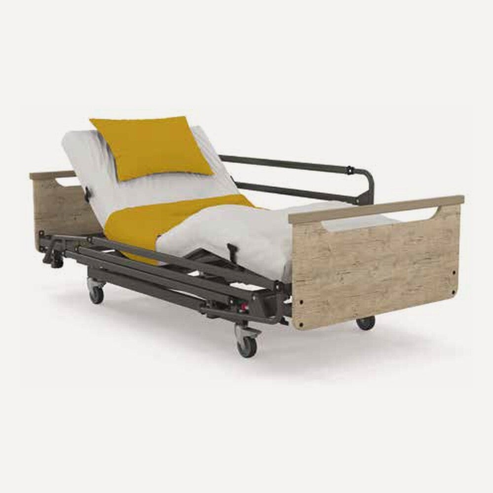 Lit médicalisé EHPAD HMS-VILGO Euro 2000 à hauteur variable avec panneaux bois