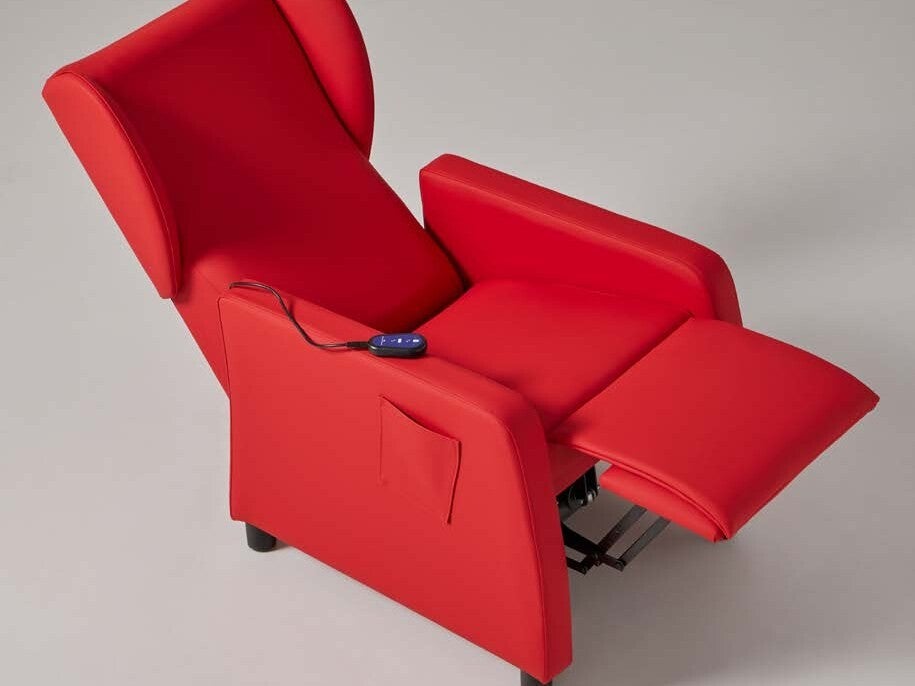 Fauteuil releveur électrique rouge avec télécommande