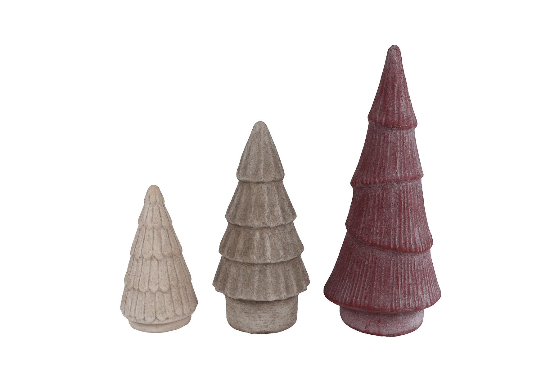 Sculptuur Kerstboom – Burgundy Red/Wit/Lichtbruin