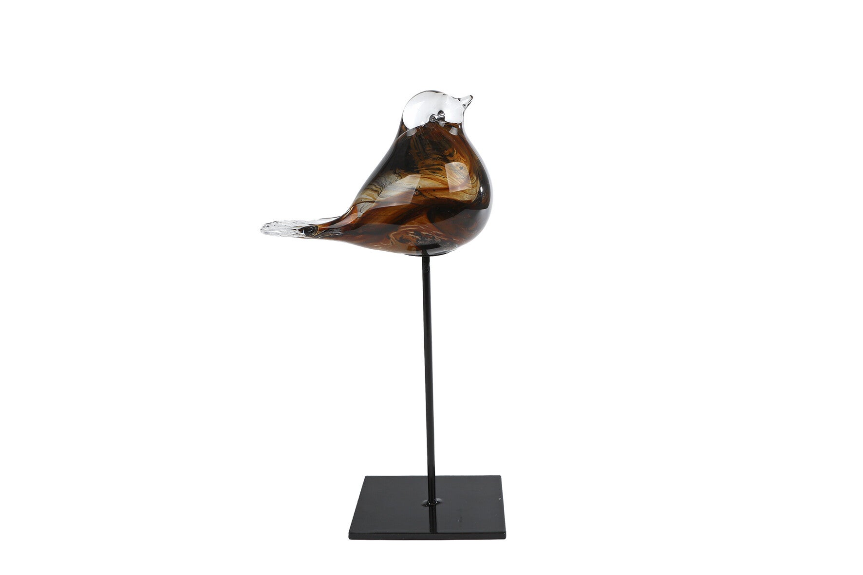 Sculptuur "Vogel" S op standaard bruin glas