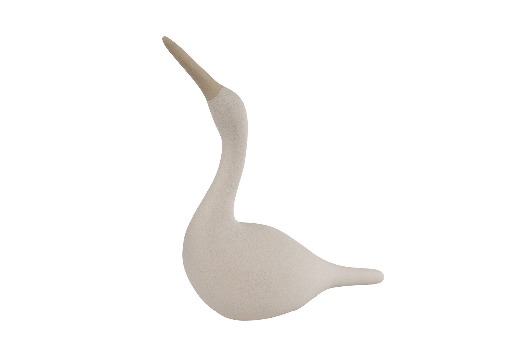 Sculptuur "Kraanvogel" beige aardew