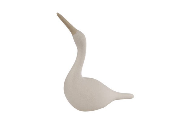 Sculptuur "Kraanvogel" beige aardew